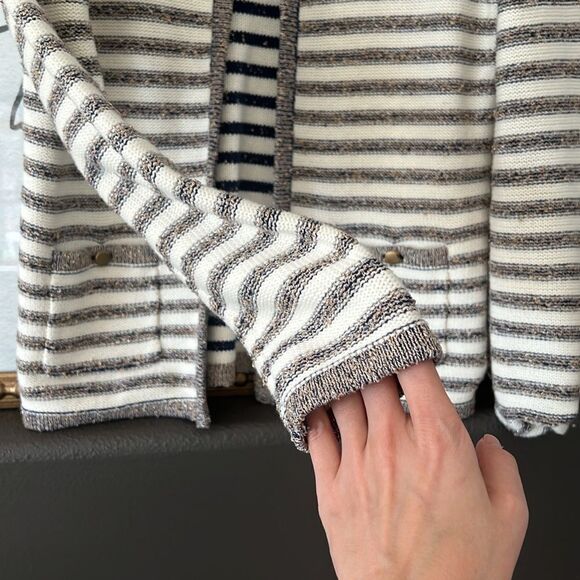Banana Republic Metallic Stripped Cardigan Size Medium New - Picture 4 of 5